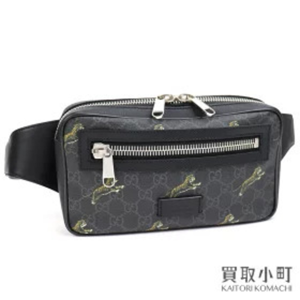 Gucci Soft GG Supreme Canvas Tiger Belt Bag Web Hip Crossbody Waist Clutch